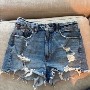 Abercrombie High Rise Mom Denim Shorts